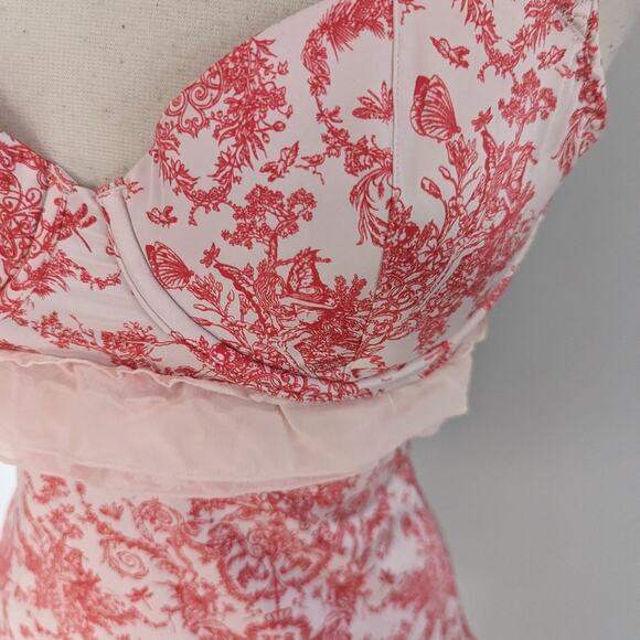 Rare Victoria's Secret Fairy Gardens Bustier Top Size 36C Pink Ruffle - Picture 4 of 9